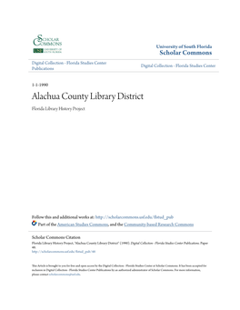 Alachua County Library District Florida Library History Project