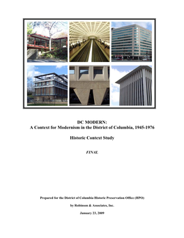 DC MODERN: a Context for Modernism in the District of Columbia, 1945-1976