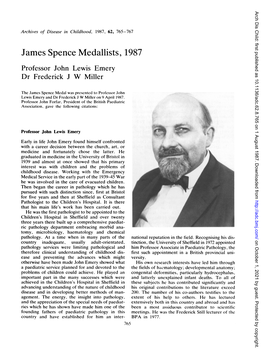 James Spencemedallists, 1987