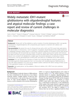 Widely Metastatic IDH1-Mutant Glioblastoma with Oligodendroglial