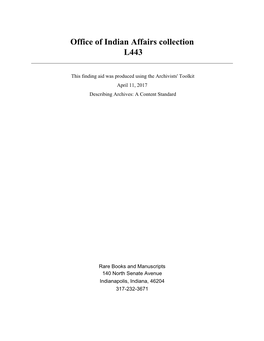 Office of Indian Affairs Collection L443