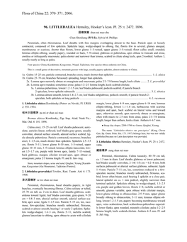 Flora of China 22: 370–371. 2006. 96. LITTLEDALEA Hemsley, Hooker's
