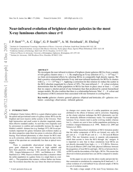 Near-Infrared Evolution of Brightest Cluster Galaxies in the Most X-Ray