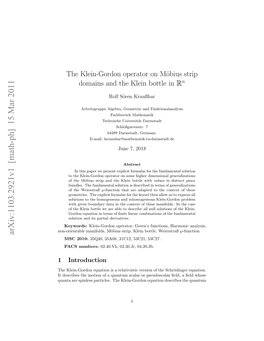 The Klein-Gordon Operator on M\