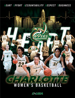 Charlotte 49Ers Women’S Basketball Media Guide Is a Publication of the Charlotte 49Ers Media Relations Office