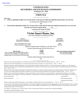 Vivint Smart Home, Inc. (Exact Name of Registrant As Specified in Its Charter)
