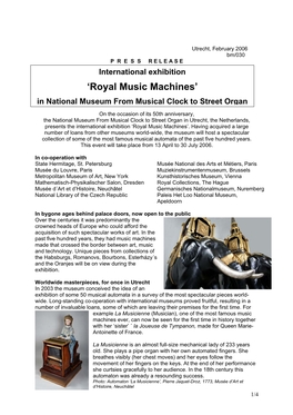 'Royal Music Machines'