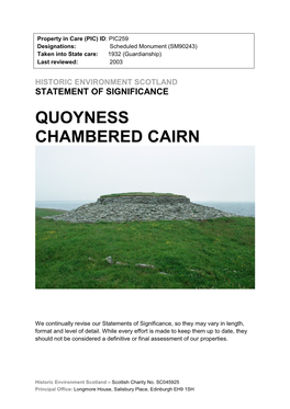 Quoyness Chambered Cairn