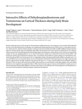 Interactive Effects of Dehydroepiandrosterone and Testosterone on Cortical Thickness During Early Brain Development