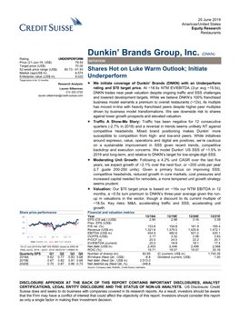 Dunkin' Brands Group, Inc