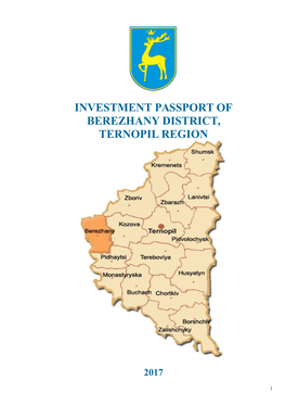 Investment Passport of Berezhany District, Ternopil Region