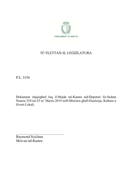 It-Tlettax-Il Leġiżlatura Pl 3156