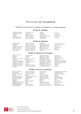 Provincia De PALENCIA Tomo I