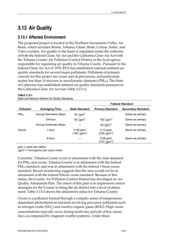 FISH PASSAGE IMPROVEMENT PROJECT RED BLUFF DIVERSION DAM EIS/EIR W022002003RDD 02 (2/27/02) 3.14 TRAFFIC and CIRCULATION Being Analyzed