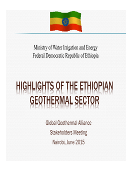 Highlights of the Ethiopian Geothermal Sector