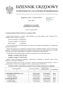 Informacja Nr 133/2020 Z Dnia 27 Sierpnia 2020 R