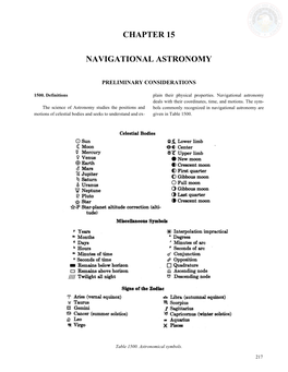 Chapter 15 Navigational Astronomy