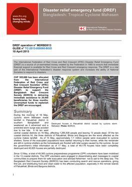Bangladesh: Tropical Cyclone Mahasen