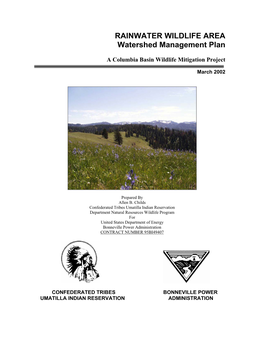 RAINWATER WILDLIFE AREA Watershed Management Plan