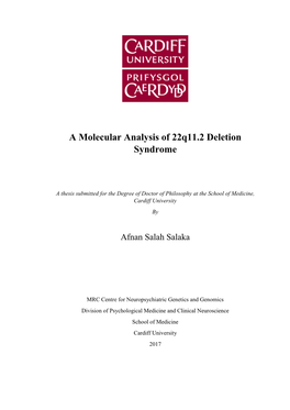 A Molecular Analysis of 22Q11.2 Deletion Syndrome