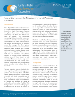 Use of the Internet for Counter-Terrorist Purposes Liat Shetret