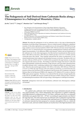 The Pedogenesis of Soil Derived from Carbonate Rocks Along a Climosequence in a Subtropical Mountain, China