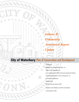 Community Assessment Report Update City of Waterbury Plan Of