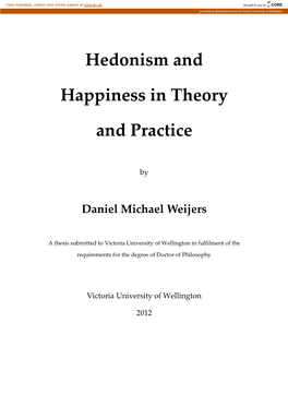 Hedonism and Happiness in Theory and Practice