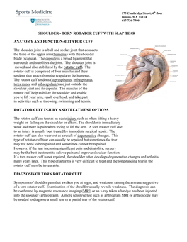 Rotator Cuff Repair W/ SLAP