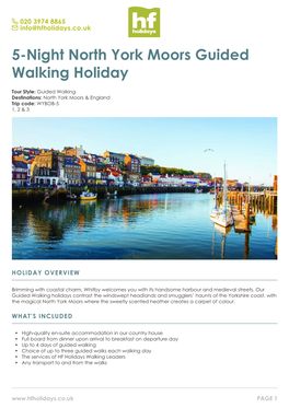 5-Night North York Moors Guided Walking Holiday