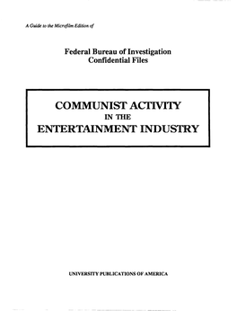 Communist Activity Entertainment Industry