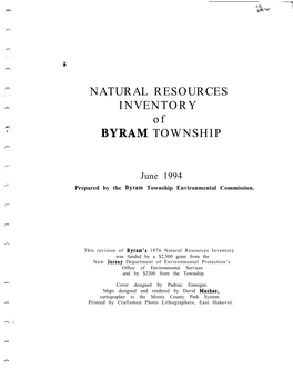 I ' NATURAL RESOURCES P INVENTORY of *: BYRAM TOWNSHIP