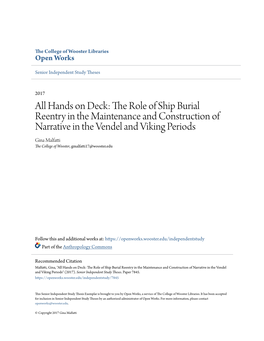 The Role of Ship Burial Reentry in the Maintenance and Construction Of