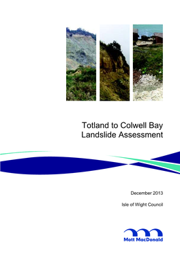 Totland to Colwell Bay Landslide Assessment