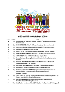 MEDIA KIT (9 October 2009)