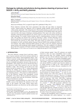 Damage by Radicals and Photons During Plasma Cleaning of Porous Low-K Sioch