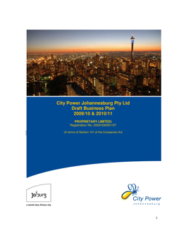 City Power Johannesburg Pty Ltd Draft Business Plan 2009/10