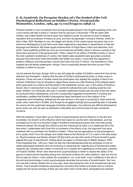 The Symbol of the Veil: Psychological Reflections on Schiller's Poetry, Freud and the Humanities, London, 1985, Pp.75-109 [Trapp No.1985E.1]