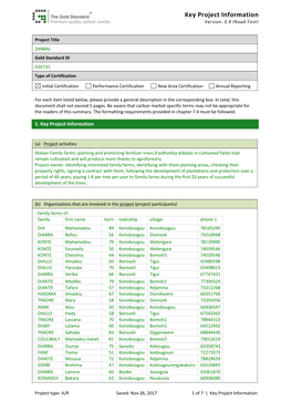 Key Project Information Version: 0.9 (Road-Test)