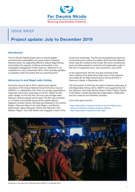 Far Dwuma Nkɔdo Project Update: July to December 2019