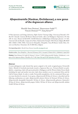 (Vandeae, Orchidaceae), a New Genus of the Angraecum Alliance