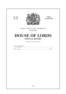 House of Lords Official Report