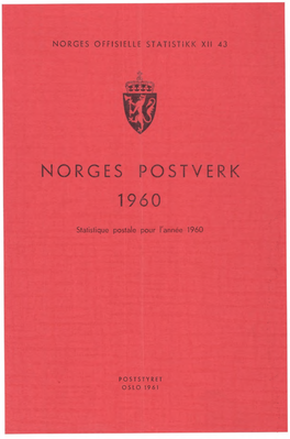 Norges Postverk 1960 Statistique Postale �O�GES O��ISIE��E S�A�IS�IKK �II 4