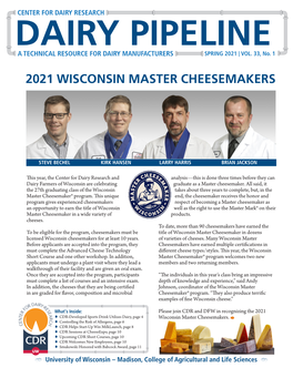 2021 Wisconsin Master Cheesemakers