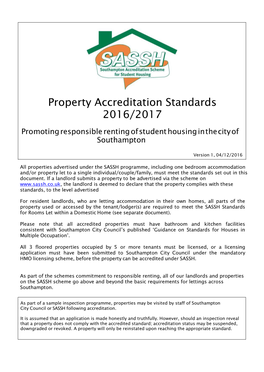 Property Accreditation Standards 2016/2017