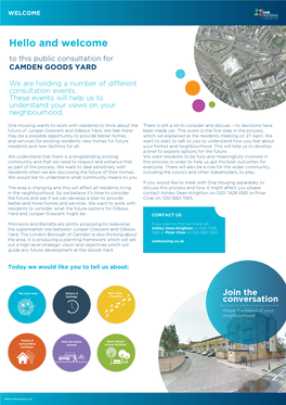 To This Public Consultation for CAMDEN GOODS YARD