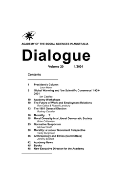 Dialogue Vol.20, No.1, 2001