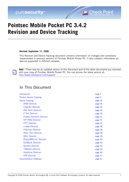 Pointsec Mobile Pocket PC 3.4.2 Revision and Device Tracking