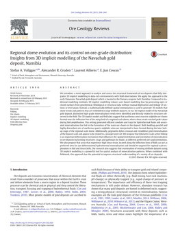 Regional Dome Evolution and Its Control on Ore-Grade Distribution: Insights from 3D Implicit Modelling of the Navachab Gold Deposit, Namibia