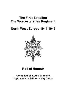 1St Battalion Worcestershire Regiment